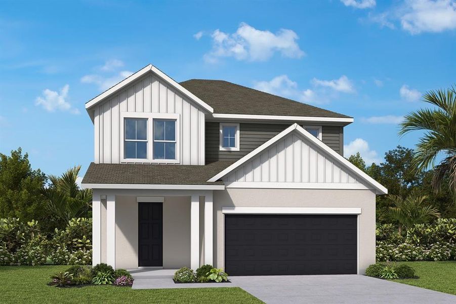 Front exterior of a new home in Eastlyn, Bradenton, FL, highlighting curb appeal (Image 1). Front exterior of a new home in Eastlyn, Bradenton, FL, highlighting curb appeal (Image 1).