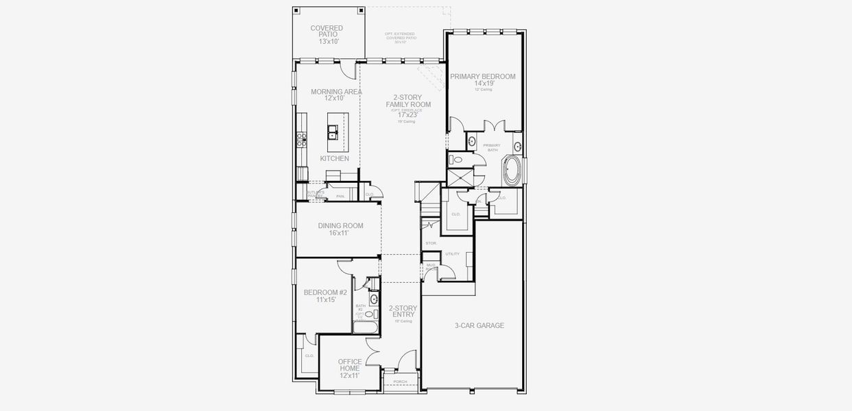 2D floor plan layout for the 3095W by Perry Homes in Candela South 50', Richmond, TX (Image 4). 2D floor plan layout for the 3095W by Perry Homes in Candela South 50', Richmond, TX (Image 4).