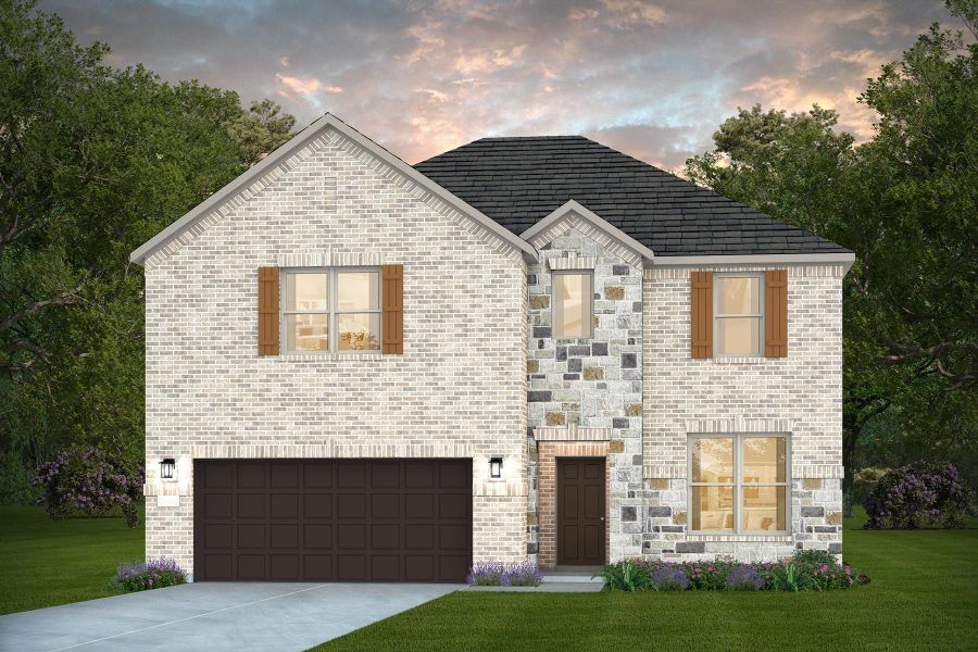 Representative exterior photo of a completed home built from the Rainier by Pulte Homes in Davis Ranch, San Antonio, TX (Image 8). Representative exterior photo of a completed home built from the Rainier by Pulte Homes in Davis Ranch, San Antonio, TX (Image 8).