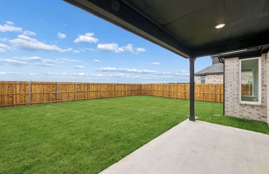 Exterior details and patio area of a home in Ribbonwood, Aubrey (Image 3). Exterior details and patio area of a home in Ribbonwood, Aubrey (Image 3).
