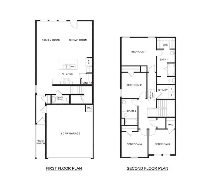 2D floor plan layout for the Justice by D.R. Horton in Arbor Trails South, Princeton, TX (Image 4).