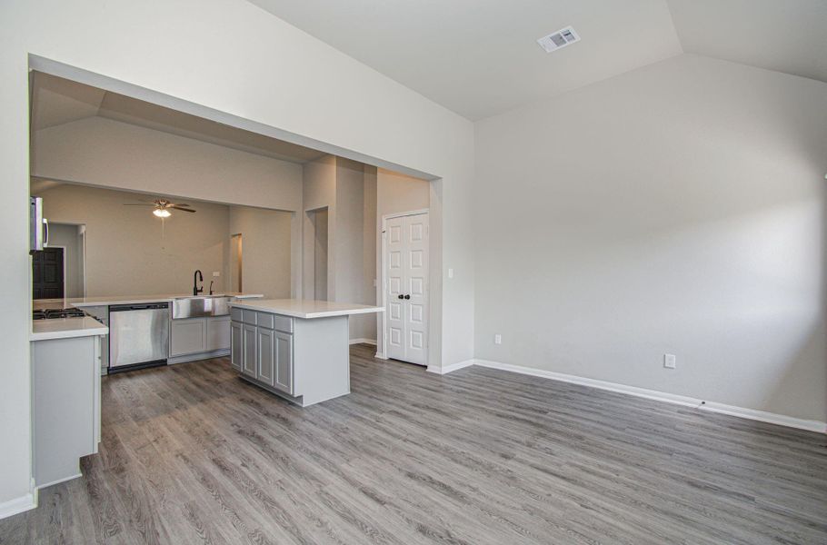 Spacious breakfast area that opens to kitchen