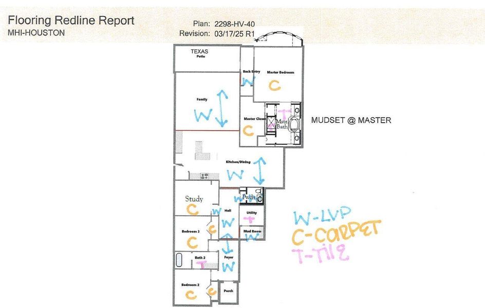 2D floor plan layout of this home in Wildtree, Magnolia, TX (Image 3).