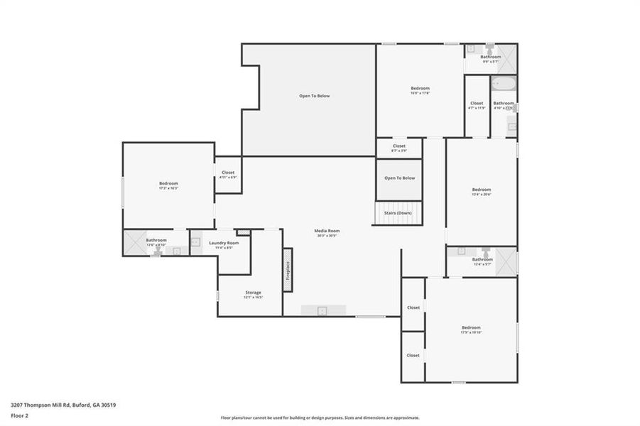 2D floor plan layout of this home in , Buford, GA (Image 6).