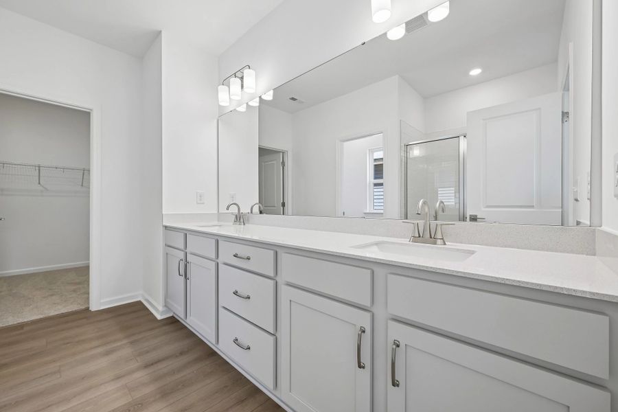 Primary Bath featuring the AW Collection® Milan - Clean geometry and high-contrast finishes.