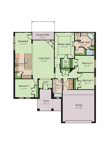 2D floor plan layout of this home in Clear View Estates, Willis, TX (Image 2). 2D floor plan layout of this home in Clear View Estates, Willis, TX (Image 2).