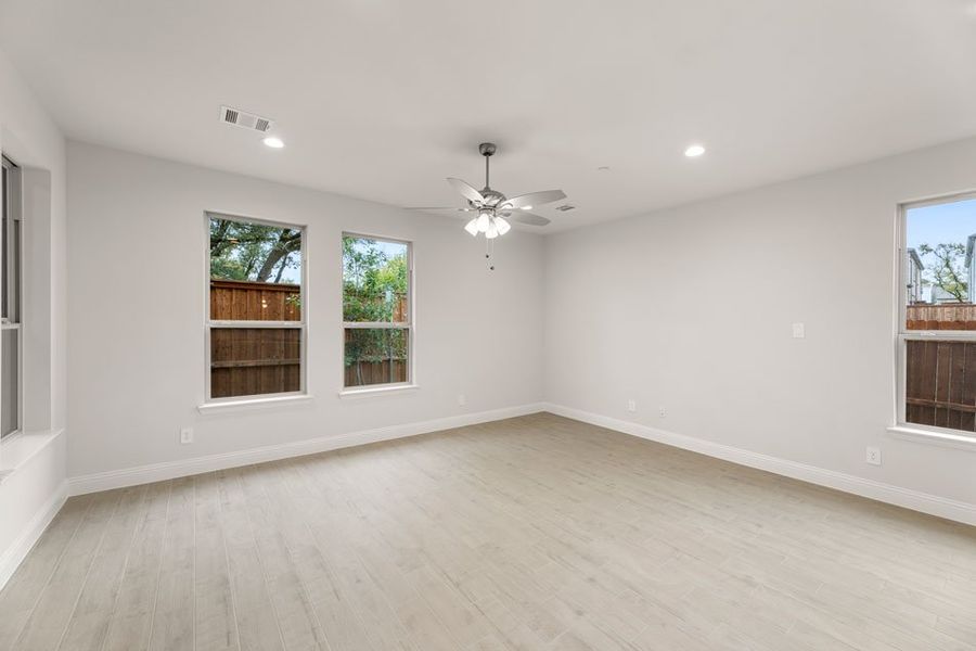 Representative exterior photo of a completed home built from the Opal by Impression Homes in Sereno Oaks at Buckner Terrace, Dallas, TX (Image 9). Representative exterior photo of a completed home built from the Opal by Impression Homes in Sereno Oaks at Buckner Terrace, Dallas, TX (Image 9).