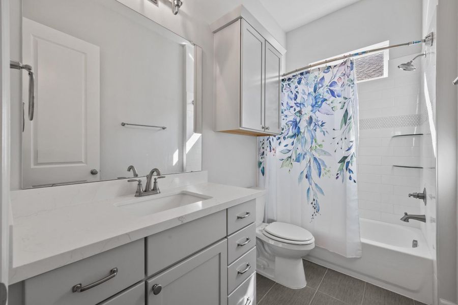 Secondary Bathroom with plenty of storage
