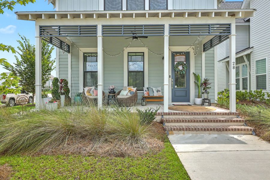 Exterior details and patio area of a home in Nexton - Midtown, Summerville (Image 31). Exterior details and patio area of a home in Nexton - Midtown, Summerville (Image 31).