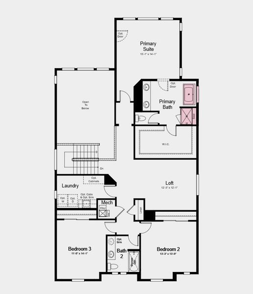 2D floor plan layout of this home in Sterling Ranch Ascent Village, Littleton, CO (Image 4).