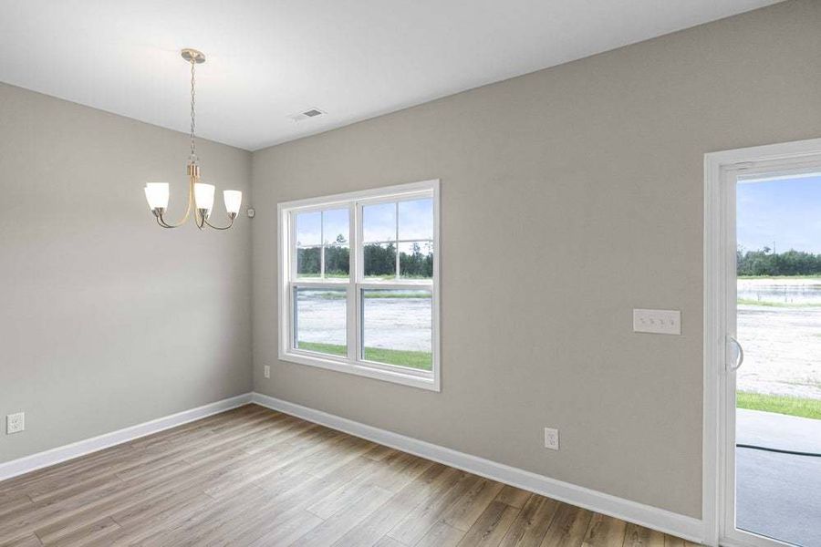 Representative unfurnished interior of a home built from the Pamlico by Caviness & Cates Communities in Bartlett Manor, Youngsville (Image 52).