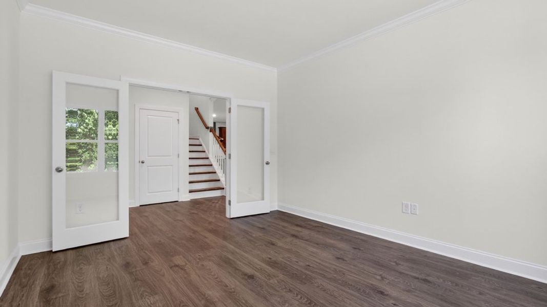 Representative unfurnished interior of a home built from the Wylie by D.R. Horton in The Grove at Winston Pointe, Clayton (Image 8). Representative unfurnished interior of a home built from the Wylie by D.R. Horton in The Grove at Winston Pointe, Clayton (Image 8).