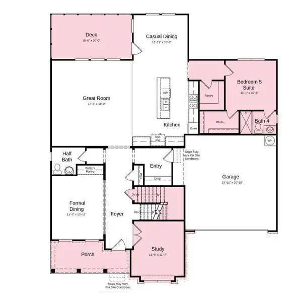 Proposed Highlights Include: finished walkout basement with guest suite, first floor guest suite with attached bath, study in place of flex room, additional ensuite secondary bath upstairs.