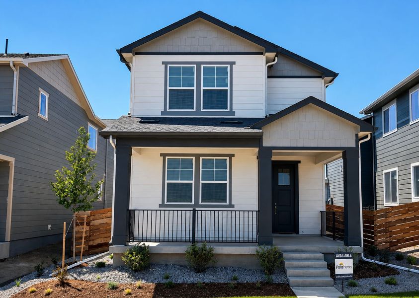 Front exterior of a new home in Barefoot Village, Firestone, CO, highlighting curb appeal (Image 23).