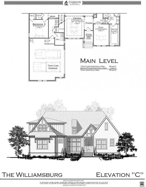 Representative rendering of the exterior for the Williamsburg by Celebration Homes (Image 6).