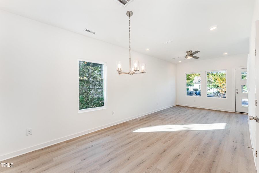 living room from dining room