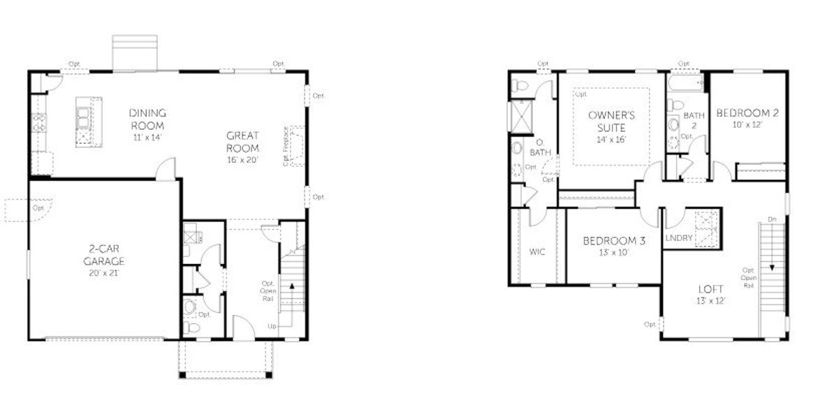 2D floor plan layout for the Antero - 50' Homesites by Dream Finders Homes in Farmstead, Berthoud, CO (Image 3).