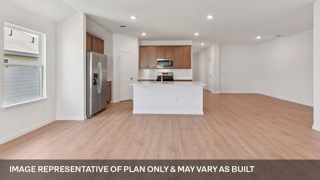 Representative furnished interior of a home built from the The Lakeway by D.R. Horton in Carillon, Manor (Image 3).