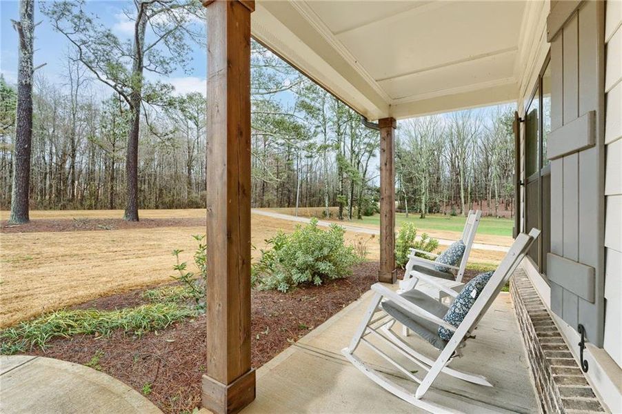 Exterior details and patio area of a home in Alcovy Station, Covington (Image 30).