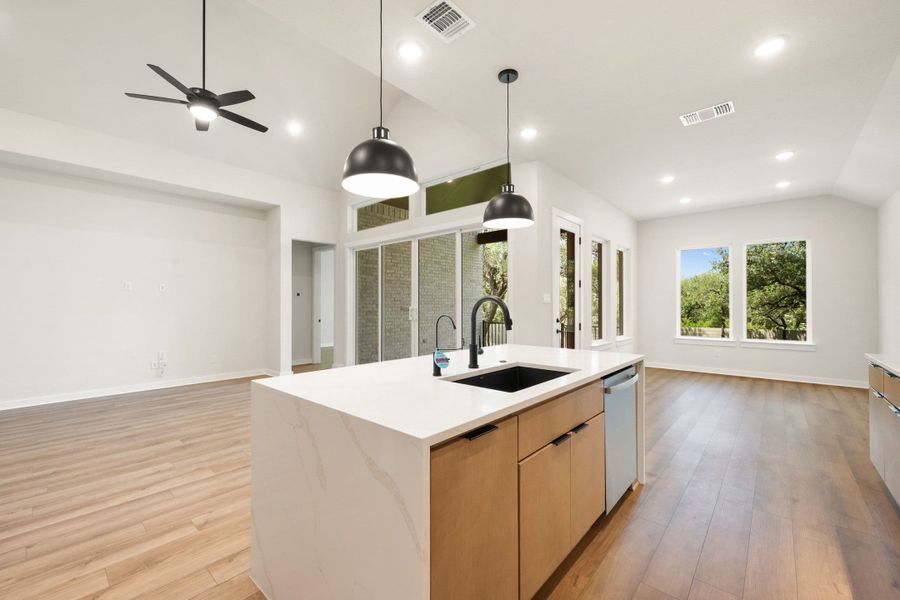 Furnished interior view inside a new home in Wolf Ranch, Georgetown (Image 11).