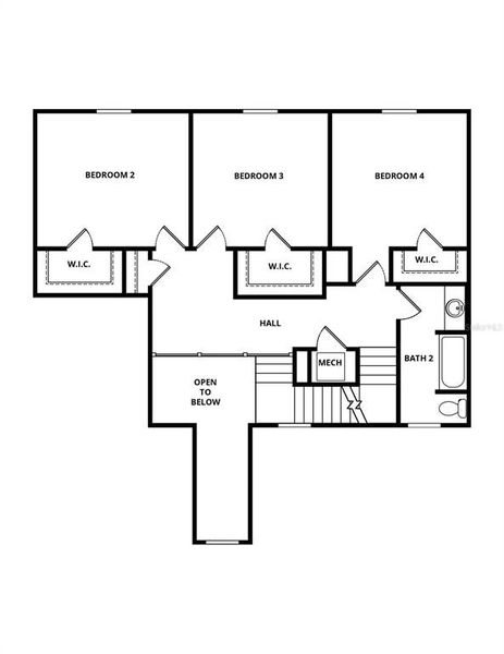 2D floor plan layout of this home in Gum Lake Preserve, Lake Alfred, FL (Image 4).