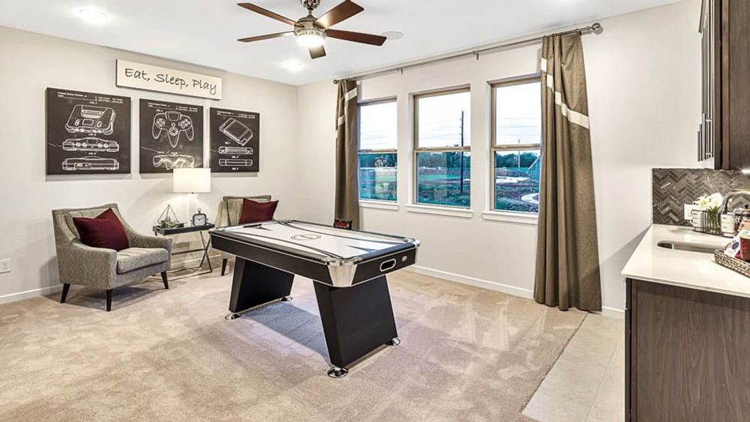Furnished interior view inside a new home in Avalon at Cypress, Cypress (Image 16).