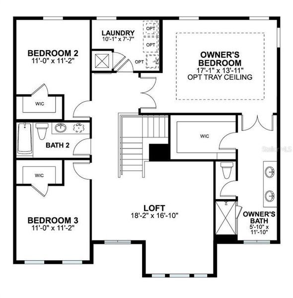 2D floor plan layout of this home in Bay Lake Farms, St. Cloud, FL (Image 3).