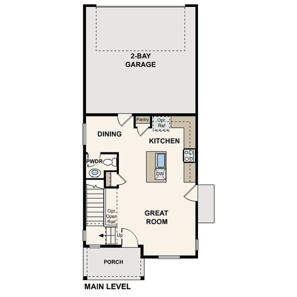2D floor plan layout for the Monroe by Century Communities in Painted Prairie, Aurora, CO (Image 3).