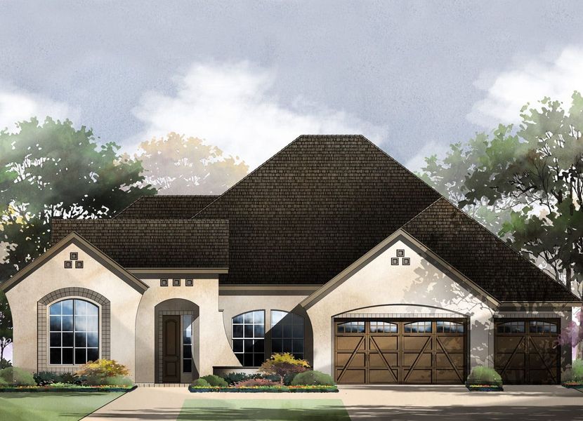 Perugia Floor Plan Elevation C in Highland Estates, San Antonio | Sitterle Homes Perugia Floor Plan Elevation C in Highland Estates, San Antonio | Sitterle Homes