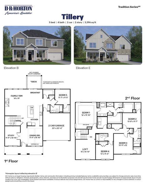 2D floor plan layout for the Tillery by D.R. Horton in Kalas Falls, Wake Forest, NC (Image 3). 2D floor plan layout for the Tillery by D.R. Horton in Kalas Falls, Wake Forest, NC (Image 3).