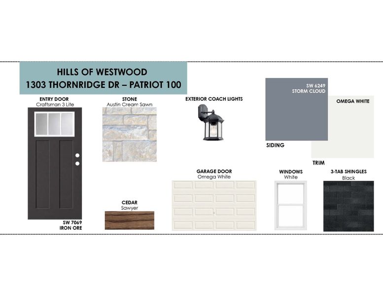 Sample of building materials used in homes in Hills of Westwood, Temple (Image 2). Sample of building materials used in homes in Hills of Westwood, Temple (Image 2).