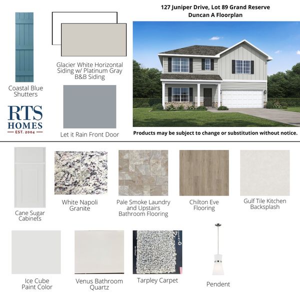 2D floor plan layout of this home in Grand Reserve, Hinesville, GA (Image 3).