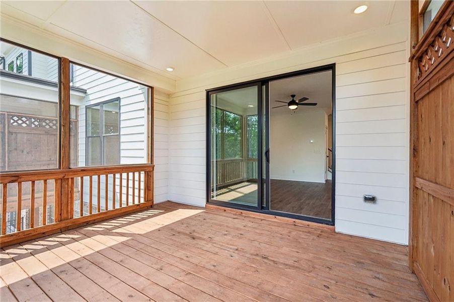 Exterior details and patio area of a home in Millcroft Townhomes, Buford (Image 3).