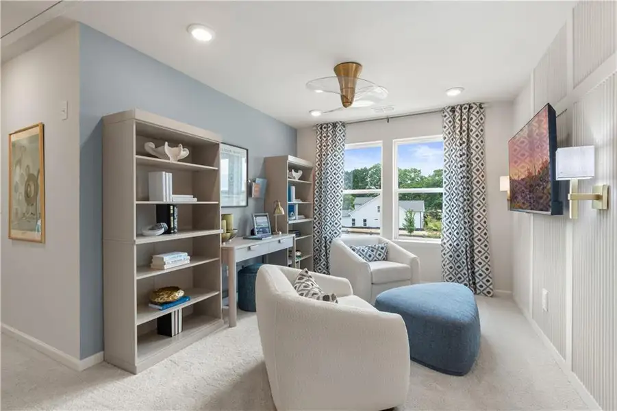 Furnished interior view inside a new home in Langley Overlook, Loganville (Image 36). Furnished interior view inside a new home in Langley Overlook, Loganville (Image 36).