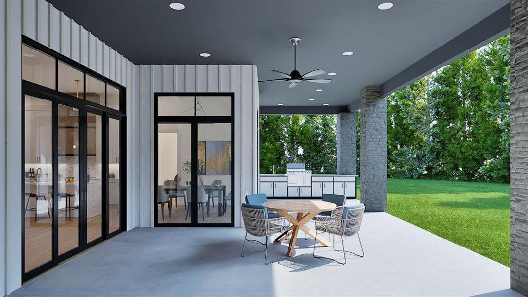 Exterior details and patio area of a home in , Graford (Image 18).