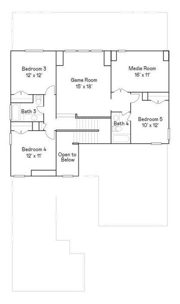 2D floor plan layout of this home in The Preserve at Rosenberg, Rosenberg, TX (Image 4).