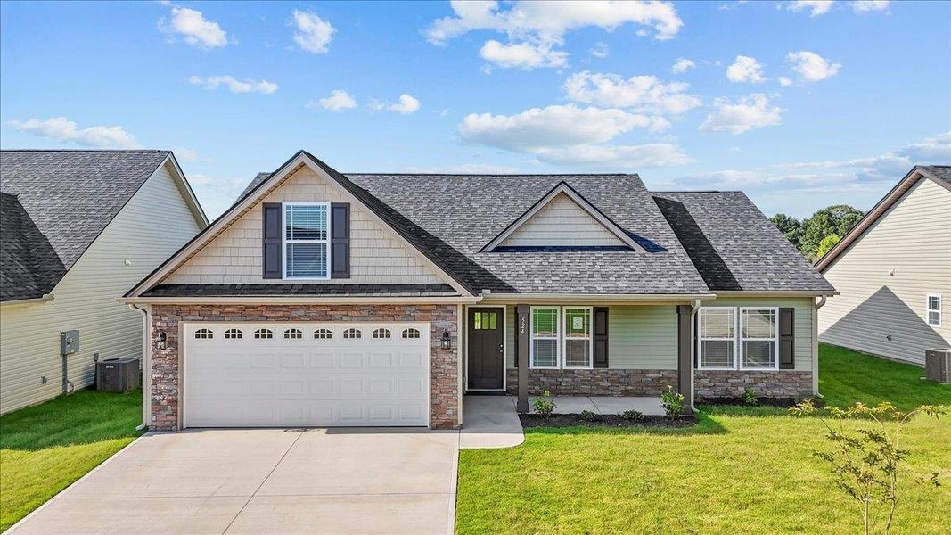 Front exterior of a new home in Mills Gin, Campobello, SC, highlighting curb appeal (Image 1).