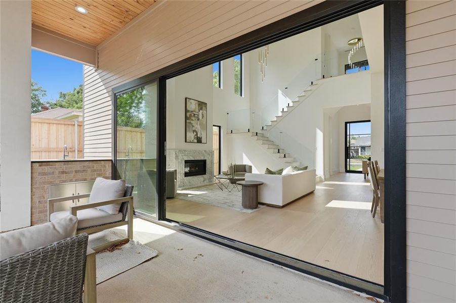 Exterior details and patio area of a home in , Dallas (Image 3). Exterior details and patio area of a home in , Dallas (Image 3).