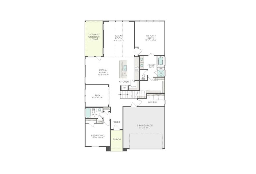 2D floor plan layout for the Wren by Tri Pointe Homes in Oakhill Reserve, Tomball, TX (Image 6).
