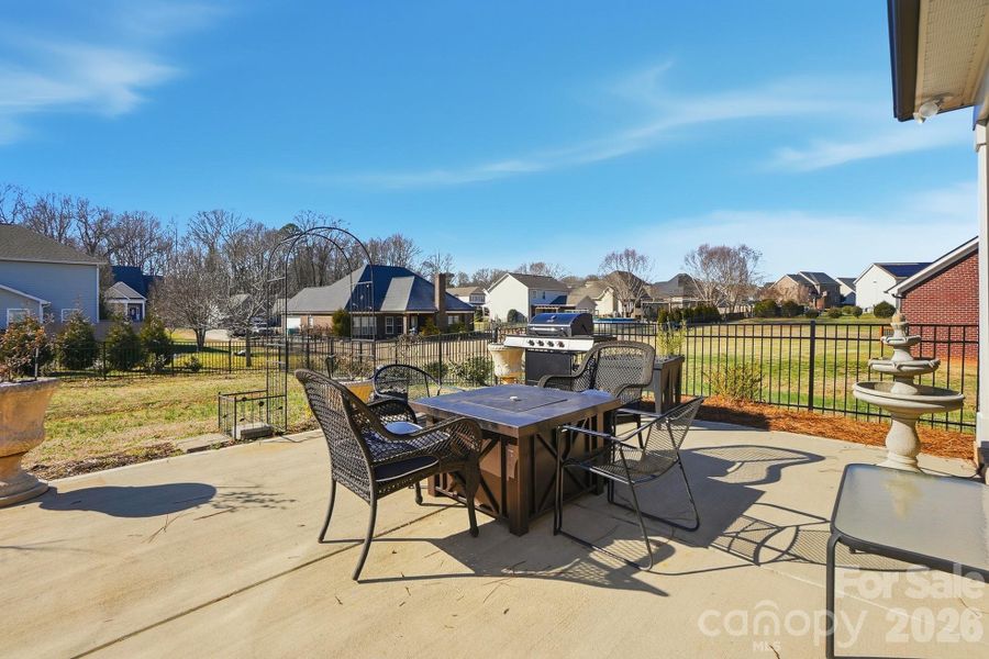 Large patio for grilling and dining