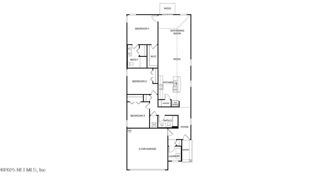 2D floor plan layout of this home in Grand Reserve, Bunnell, FL (Image 2).
