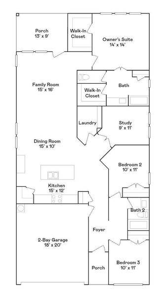 2D floor plan layout of this home in Tavola, New Caney, TX (Image 4).