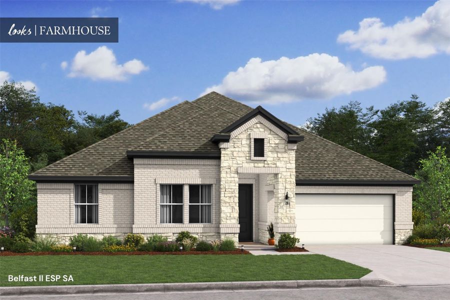 Charming Belfast II ESP home design by K. Hovnanian Homes with elevation SA in beautiful Grand Oaks.