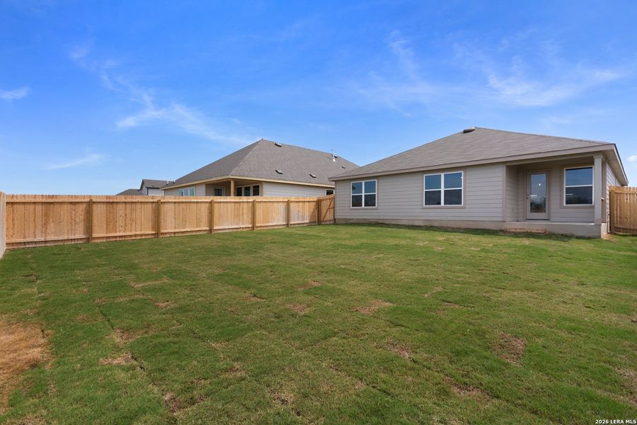 Exterior details and patio area of a home in Prairie Green, Converse (Image 4).