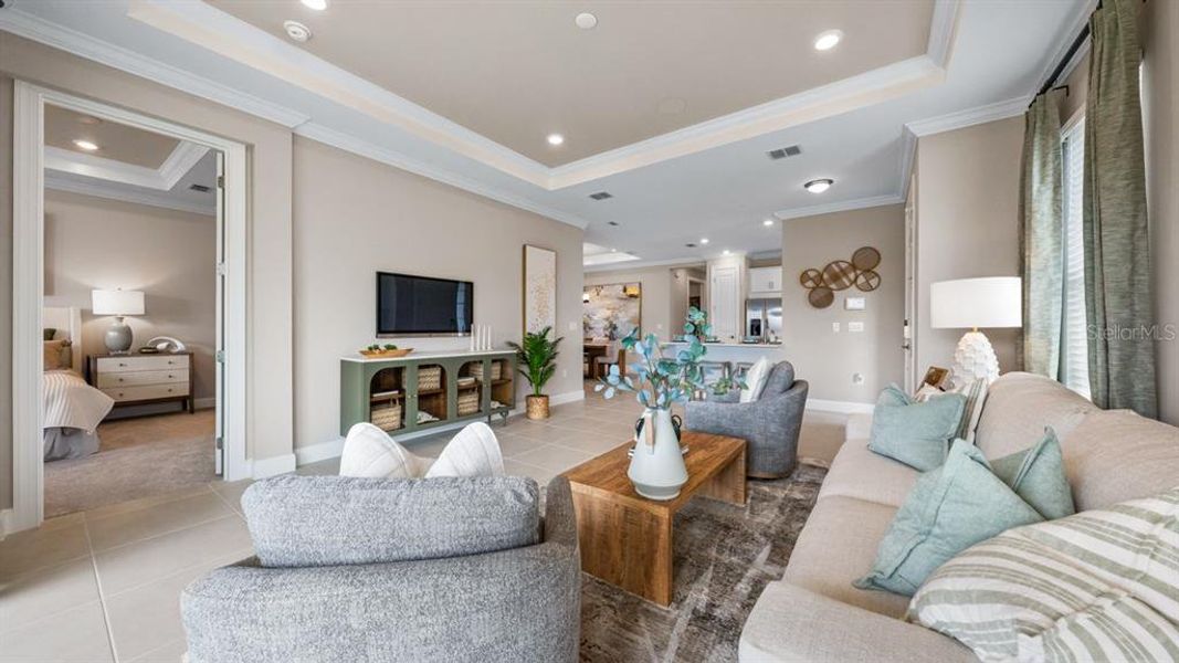 Furnished interior view inside a new home in Esplanade at Wiregrass Ranch, Wesley Chapel (Image 9).