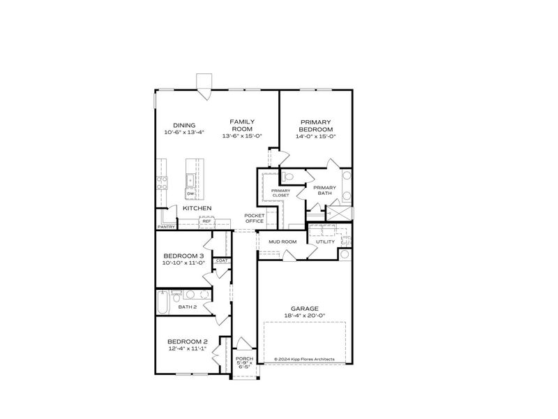 2D floor plan layout for the The Phoenix by Davidson Homes LLC in Ivy Glen, Perry, GA (Image 4). 2D floor plan layout for the The Phoenix by Davidson Homes LLC in Ivy Glen, Perry, GA (Image 4).