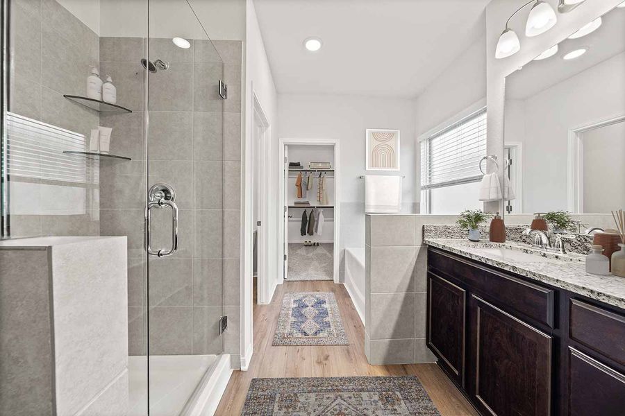 Representative furnished interior of a home built from the Fuller by Omega Builders in Southern Pointe, College Station (Image 9).