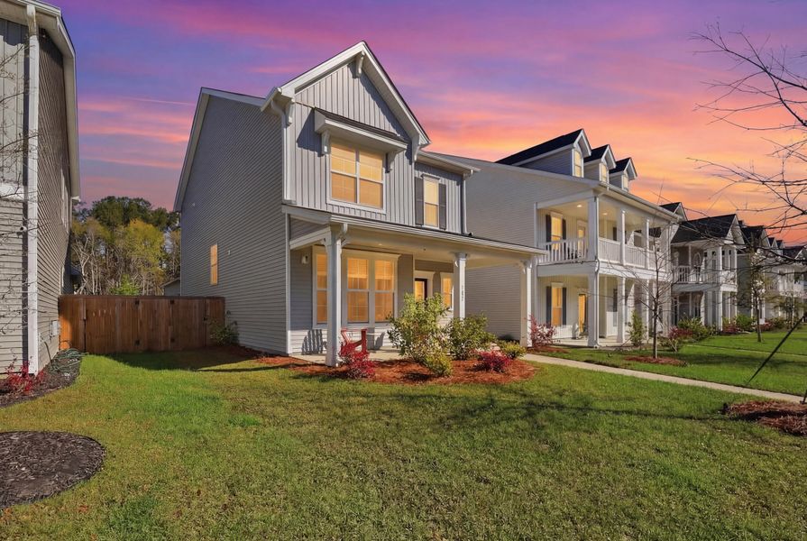 Exterior details and patio area of a home in Six Oaks, Summerville (Image 3).