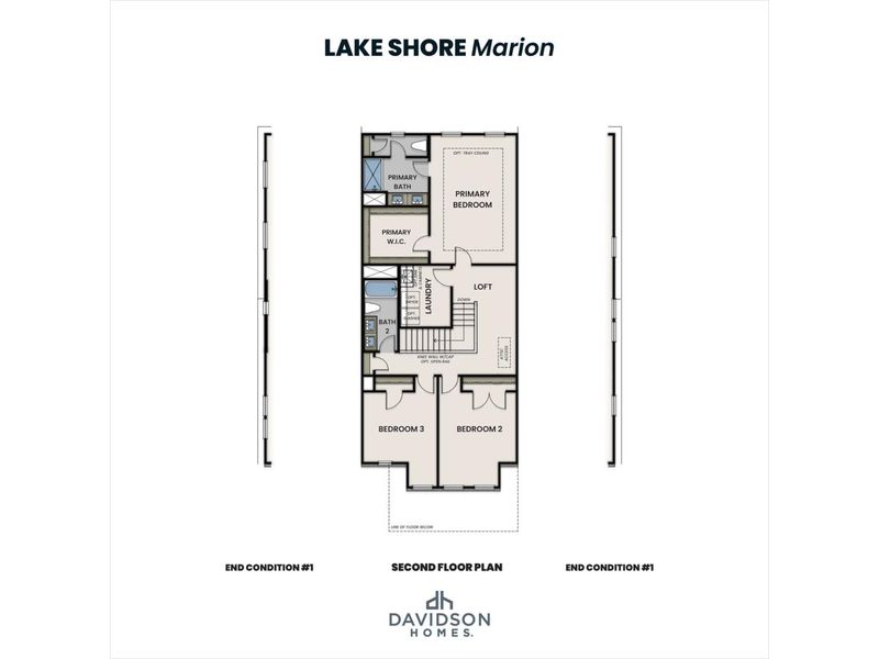 2D floor plan layout for the Marion A by Davidson Homes LLC in Lake Shore, Winder, GA (Image 5).
