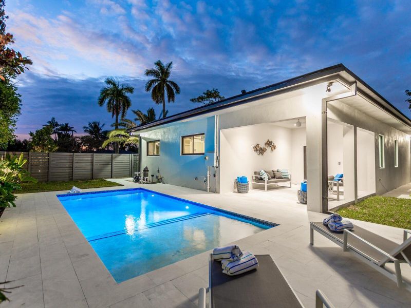 Heated Salt-water pool with a spacious covered outdoor patio. Heated Salt-water pool with a spacious covered outdoor patio.